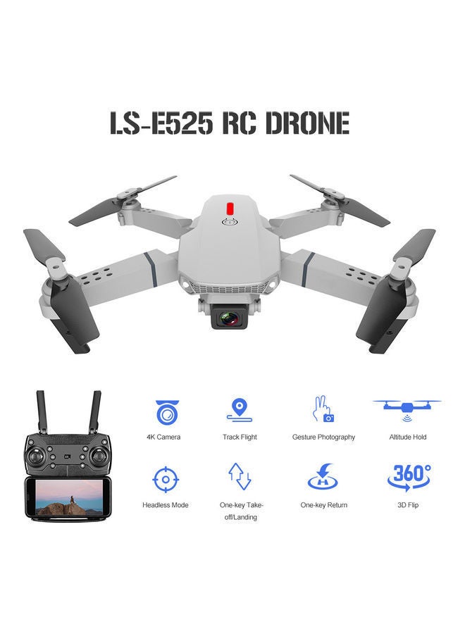 Generic - LS-E525 WiFi FPV 4K Camera Drone Headless Mode Dual Camera Drone 3 Batterires Silver Grey Suitable for Beginners and Kids - Image 1