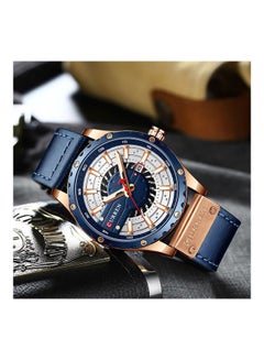 CURREN Men's Quartz Wrist Watch Leather Strap - 48 mm - Blue  - Image 2