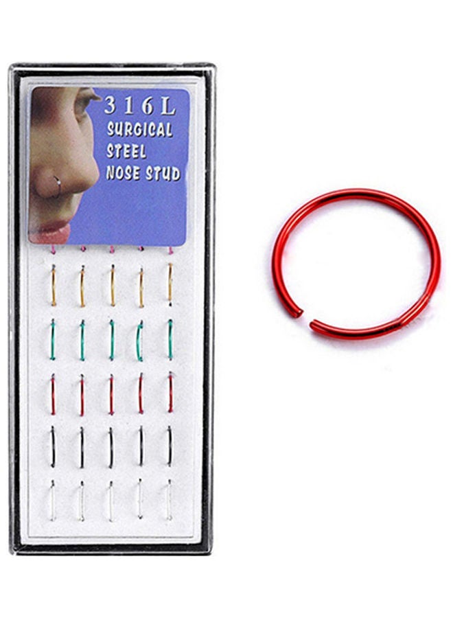 Generic - 40Pcs Mixed Color Stainless Steel Nose Studs Hoops Body Piercing Rings - Image 1