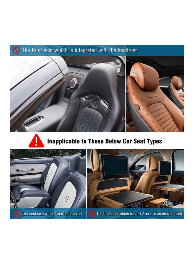 Leather Car Seat Back Storage Bag With Foldable Table Tray