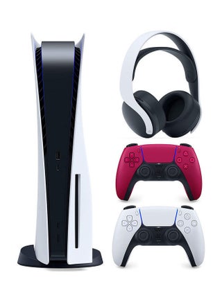 PlayStation 5 CD Edition Console + Cosmic Red DualSense Wireless Controller + 3D Wireless Gaming Headset For PlayStation 5 - v1663854096/N49488598A_1