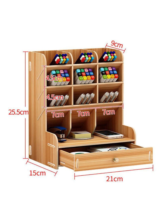 Wooden Pen Holder Storage Box Brown - v1663854099/N50055288A_7