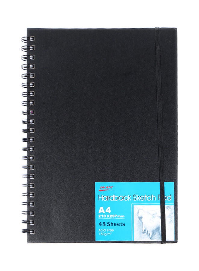 DK ART - A4 Hardback Sketch Pad Black - Image 1
