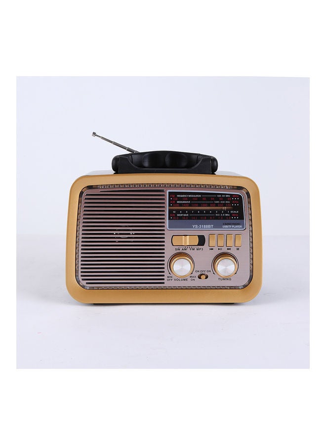 Portable Retro FM/AM/SW 3 Band With Mp3 Player And Bluetooth Radio YS-3188BT Multicolour - Image 1