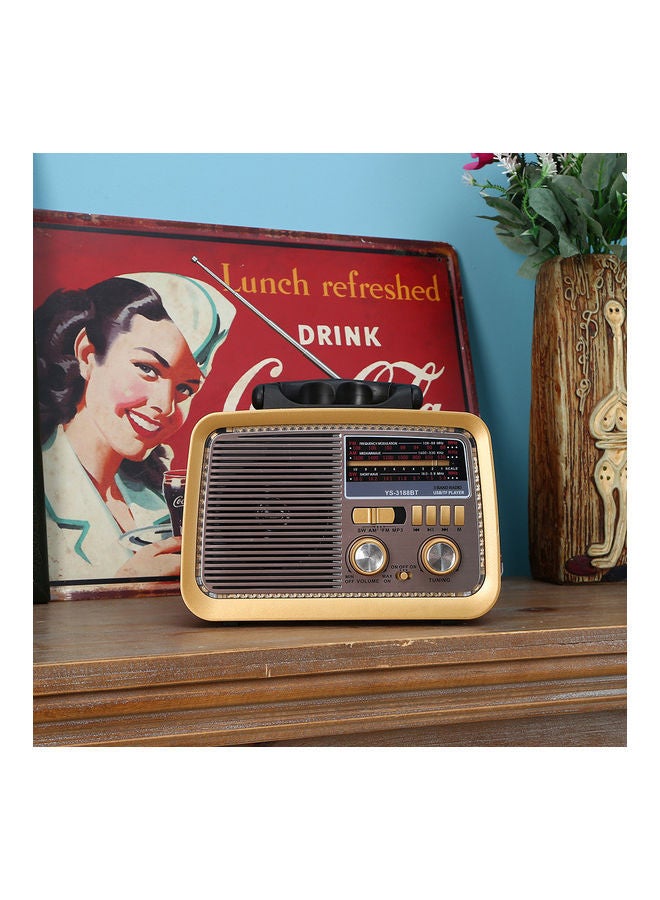 Portable Retro FM/AM/SW 3 Band With Mp3 Player And Bluetooth Radio YS-3188BT Multicolour - Image 3