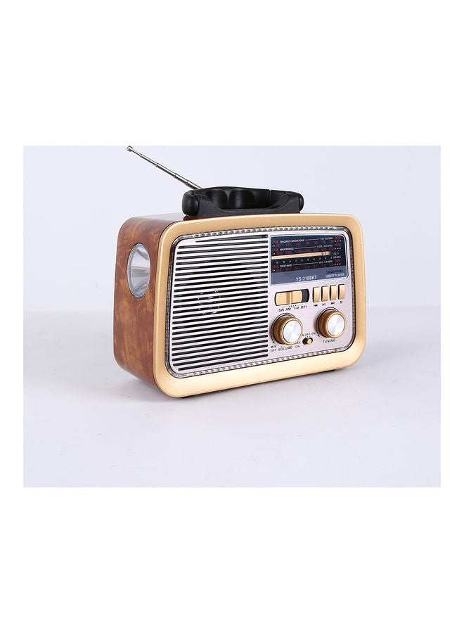 Portable Retro FM/AM/SW 3 Band With Mp3 Player And Bluetooth Radio YS-3188BT Multicolour - Image 5