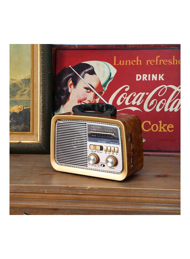 Portable Retro FM/AM/SW 3 Band With Mp3 Player And Bluetooth Radio YS-3188BT Multicolour - Image 4