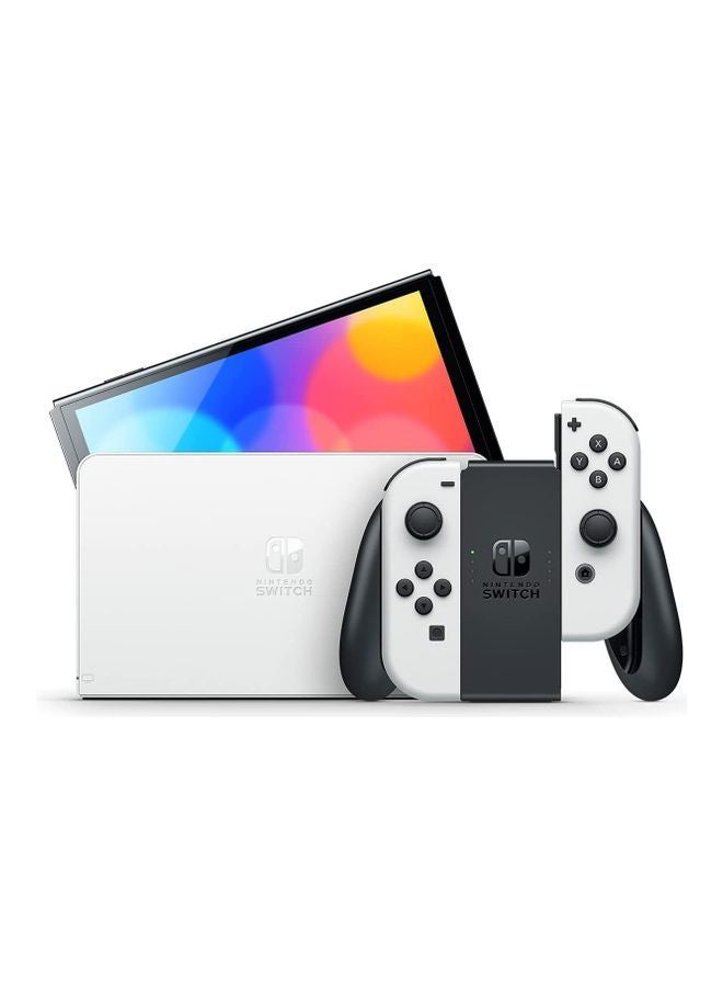 Nintendo - Switch OLED (2021) Model - Black & White Joy Con (UAE Version) - Image 1