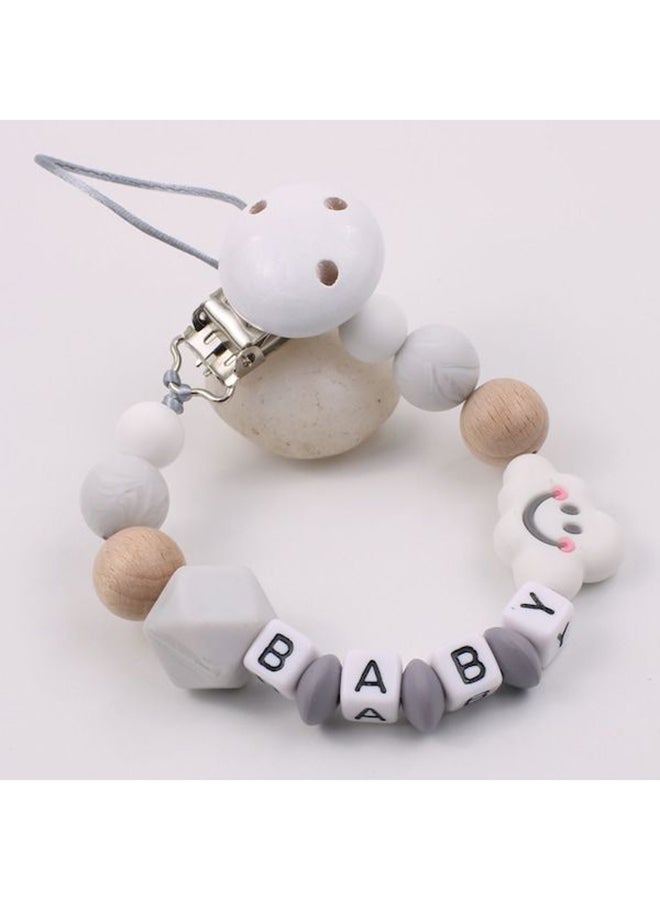 1-Piece Cute Cloud Smile Silicone Pacifier Clips Holder - Image 2