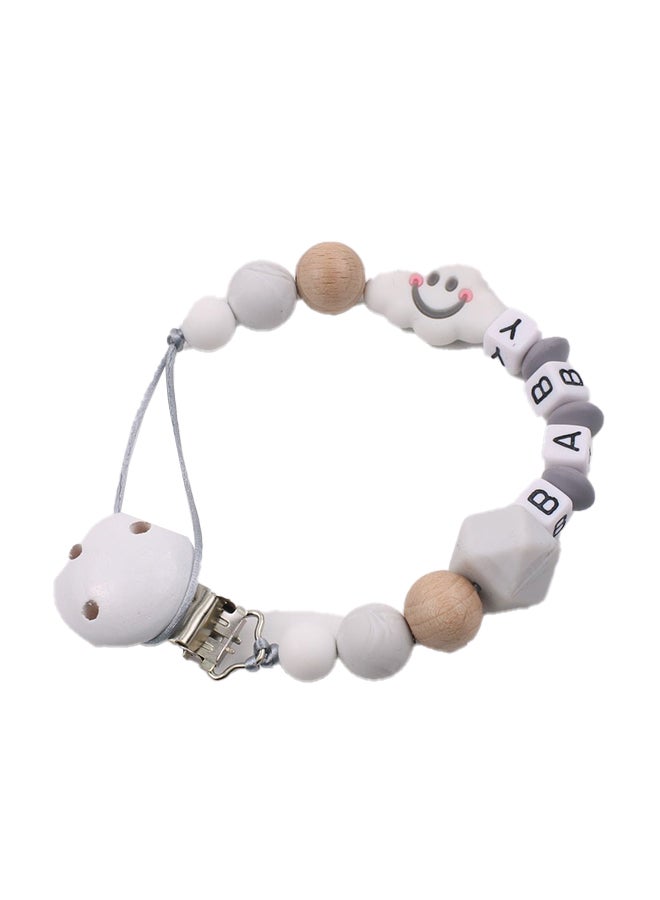 حامل مشابك لهاية من السيليكون بتصميم لطيف على شكل سحابة مبتسمة من قطعة واحدة - Image 1