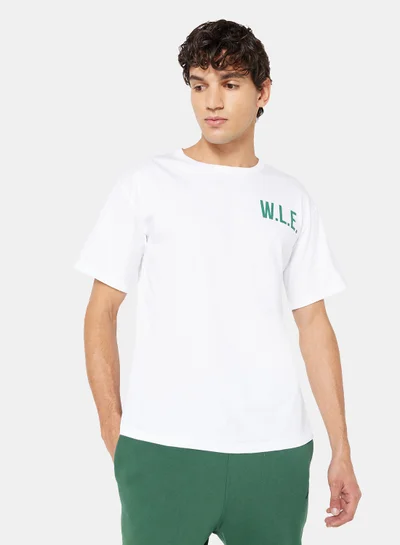 Sivvi x D'Atelier Eco-Friendly Logo Oversized Crew T-Shirt White