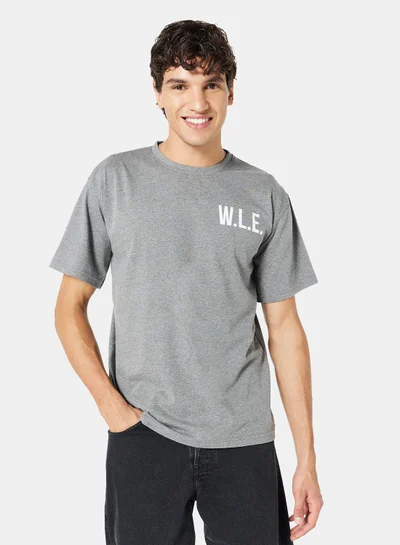 Sivvi x D'Atelier Eco-Friendly Logo Oversized Crew T-Shirt Dark Grey Marl