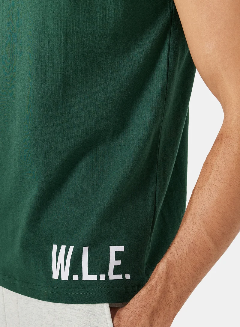 Sivvi x D'Atelier Eco-Friendly Logo Cap Sleeve T-Shirt Dark Green