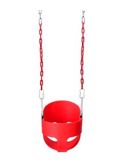 Rainbowtoy Plastic Heavy-Duty High Back Full Bucket Toddler Swing Seat With Coated Chains 36x27x29cm  - Image 1