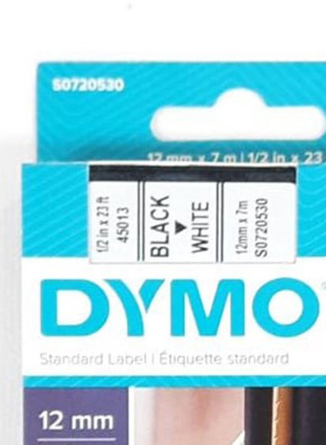 Dymo - Labelling Tape 12 mm x 7 m White/Black - Image 1