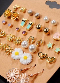 BESTPICKS 20-Pair Alloy Crystal Studded Earrings Set  - Image 3