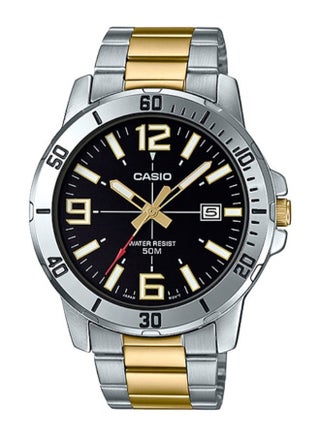 Men's Stainless Steel Round Shape Analog Watch MTP-VD01SG-1BVUDF - 45 mm - Gold/Silver - v1663922224/N36143084A_1