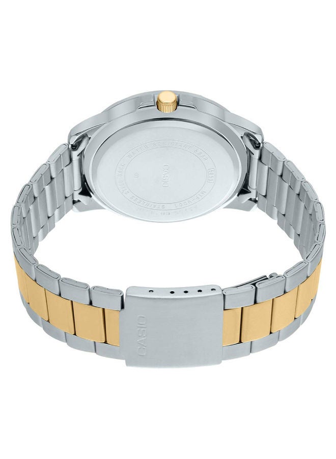 CASIO Men's Stainless Steel Round Shape Analog Watch MTP-VD01SG-1BVUDF - 45 mm - Gold/Silver  - Image 2