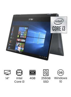 VivoBook TP412FA-EC404T Convertible 2-In-1 Laptop With 14-Inch FHD Display, Core i3-10110U Processor/4GB RAM/256GB SSD/Intel Integrated Graphics/Windows 10/Stylus Pen/International Version English/Arabic Star Grey