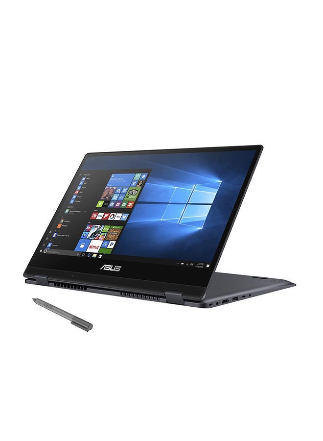 ASUS - VivoBook TP412FA-EC404T Convertible 2-In-1 Laptop With 14-Inch FHD Display, Core i3-10110U Processor/4GB RAM/256GB SSD/Intel Integrated Graphics/Windows 10/Stylus Pen/International Version English/Arabic Star Grey - Image 1