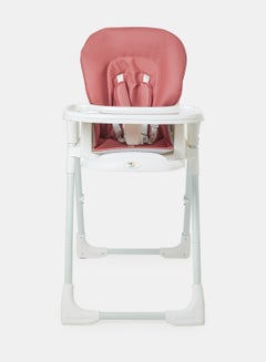 Ultra Compact Baby Feeding High Chair Lightweight And Foldable With Multiple Recline Modes Suitable For Babies For 6 Months To 3 Years white/wine red