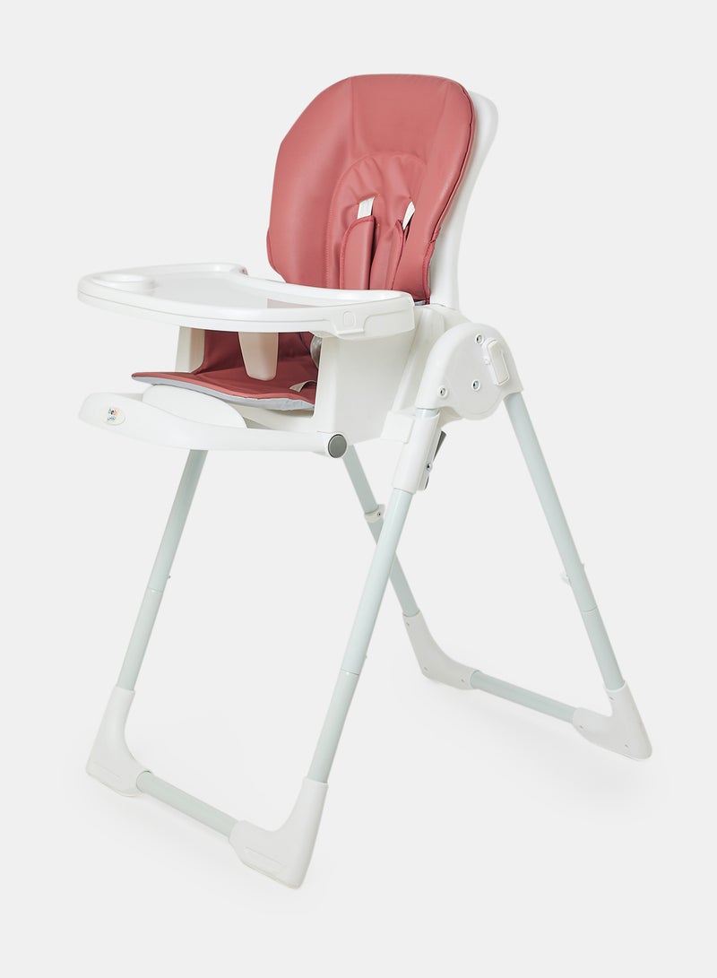 Bebi - Ultra Compact Baby Feeding High Chair Lightweight And Foldable With Multiple Recline Modes Suitable For Babies For 6 Months To 3 Years white/wine red - Image 1