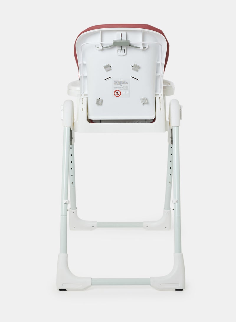 Bebi - Ultra Compact Baby Feeding High Chair Lightweight And Foldable With Multiple Recline Modes Suitable For Babies For 6 Months To 3 Years white/wine red - Image 1