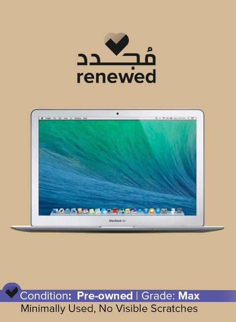 Renewed - Macbook Air A1466 (2017) Laptop With 13.3-Inch Full HD Display, Core i5 Processor/5th Gen/8GB RAM/128GB SSD/HD Graphics 6000 Silver Silver