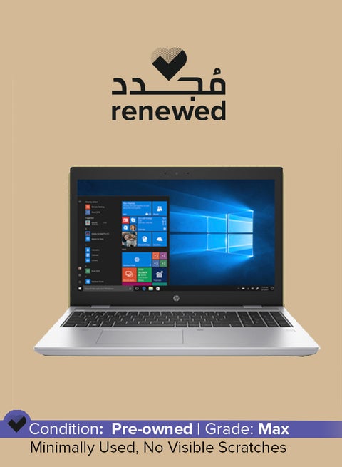 مُجدد - لابتوب برو بوك ‎650 G5 بشاشة مقاس 15.6 بوصة بدقة كاملة الوضوح ومعالج إنتل كور i5/الجيل الثامن/ذاكرة رام 8 جيجابايت/محرك أقراص SSD سعة 256 جيجابايت/بطاقة رسومات إنتل 620 بدقة فائقة الوضوح فضي