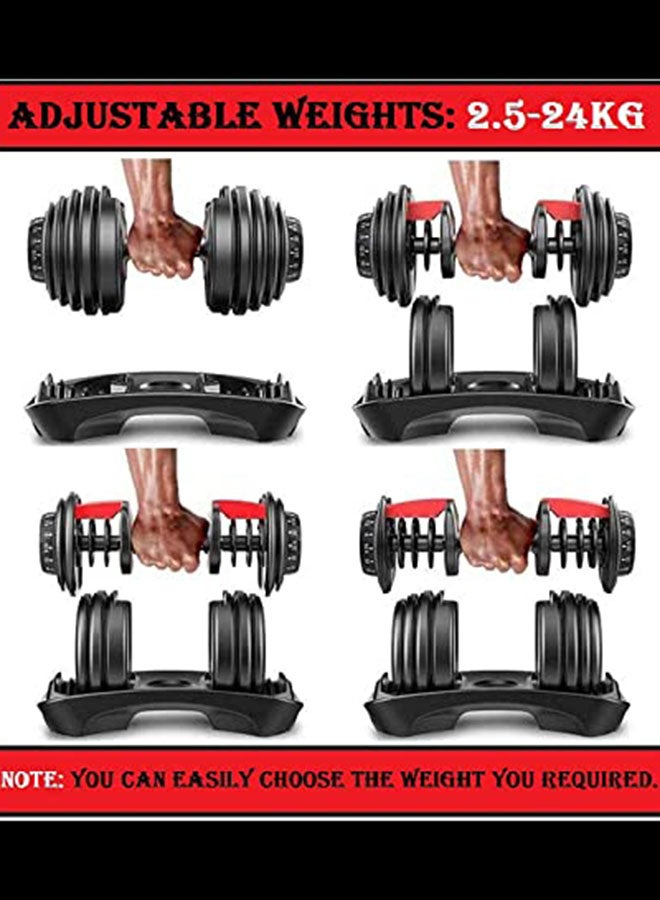 Adjustable Dumbbell Set With Rack 24 Kg 24kg