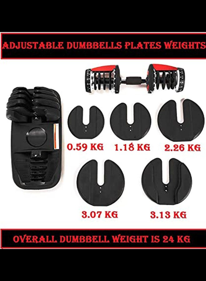 Adjustable Dumbbell Set With Rack 24 Kg 24kg