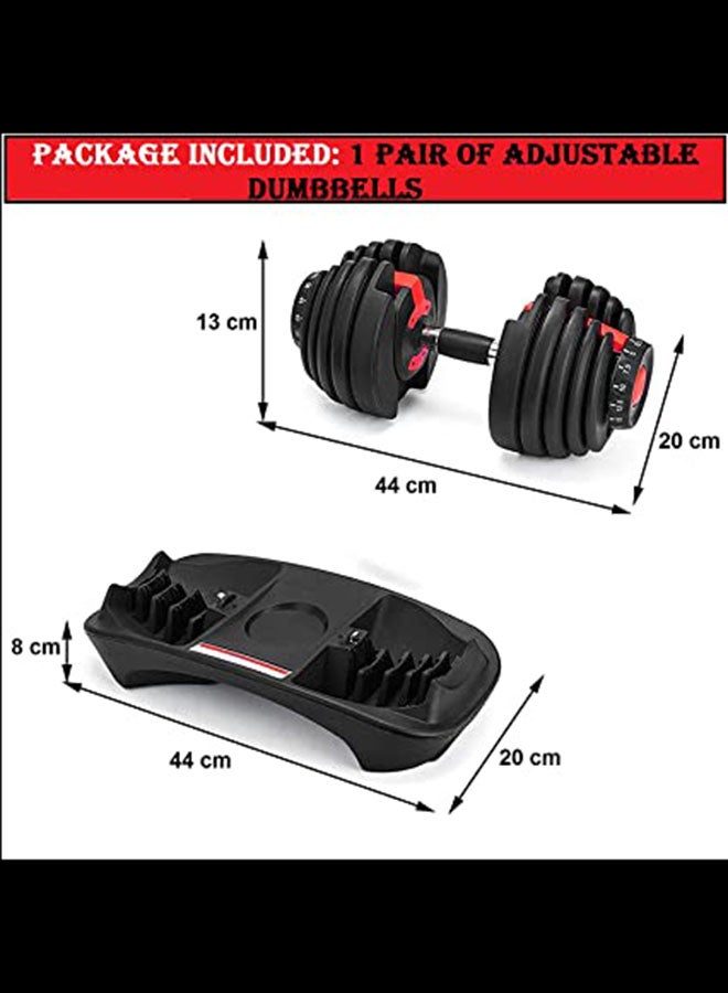 Adjustable Dumbbell Set With Rack 24 Kg 24kg