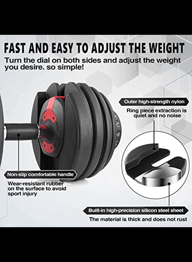 Adjustable Dumbbell Set With Rack 24 Kg 24kg