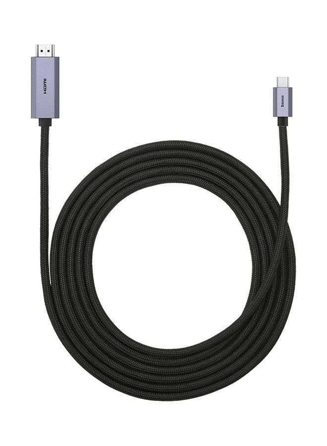 Baseus USB C to HDMI Cable 4K, Type C to HDMI Cable Thunderbolt 3 Compatible with MacBook Pro 2019/2018, iPad Pro 2020, MacBook Pro/Air, Samsung S20 S10 S9 Note 10, Huawei P30 P20 Dell XPS Black  - Image 1