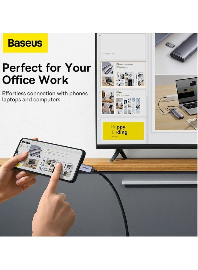 Baseus USB C to HDMI Cable 4K, Type C to HDMI Cable Thunderbolt 3 Compatible with MacBook Pro 2019/2018, iPad Pro 2020, MacBook Pro/Air, Samsung S20 S10 S9 Note 10, Huawei P30 P20 Dell XPS Black  - Image 4