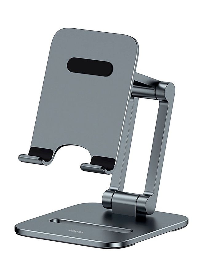 Phone Stand Adjustable & Foldable, Premium Metal Phone Holder for Desk, Height Adjustable Mobile Stand Foldable iPhone Holder Compatible with Most Phones, iPhone 14 Pro/Pro Max, Samsung Galaxy, Xiaomi, Huawei up to 7" Grey