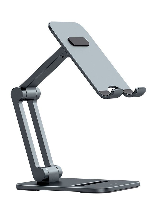Phone Stand Adjustable & Foldable, Premium Metal Phone Holder for Desk, Height Adjustable Mobile Stand Foldable iPhone Holder Compatible with Most Phones, iPhone 14 Pro/Pro Max, Samsung Galaxy, Xiaomi, Huawei up to 7" Grey