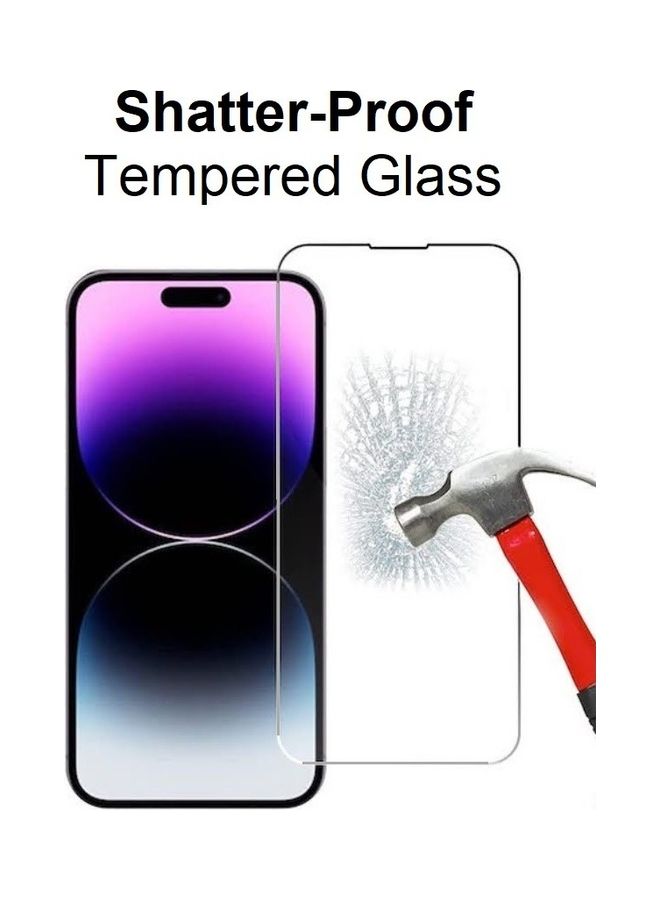 2Pack for iPhone 14 Pro Max Clear Case and Screen Protector Edge to Edge 360 Degree Front and Back Protection Shockproof Soft TPU with Anti-Scratch Tempered Glass 6.7 inch Clear