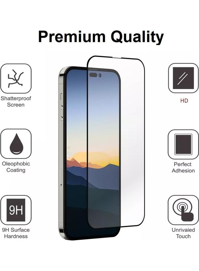 2Pack for iPhone 14 Pro Max Clear Case and Screen Protector Edge to Edge 360 Degree Front and Back Protection Shockproof Soft TPU with Anti-Scratch Tempered Glass 6.7 inch Clear