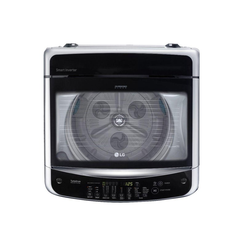 LG - Smart Inverter Top Load Washing Machine Turbo Drum Soft Closing Door 14 Kg, T1466NEHGU Silver - Image 1
