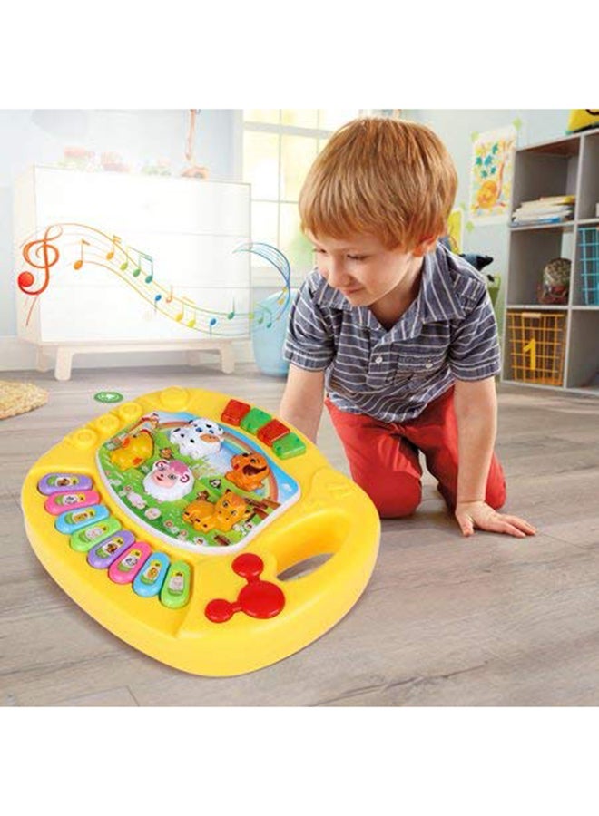 Portable Animal Farm Piano Drum Keyboard Musical Toys With Flashing Lights Sounds And Songs 
