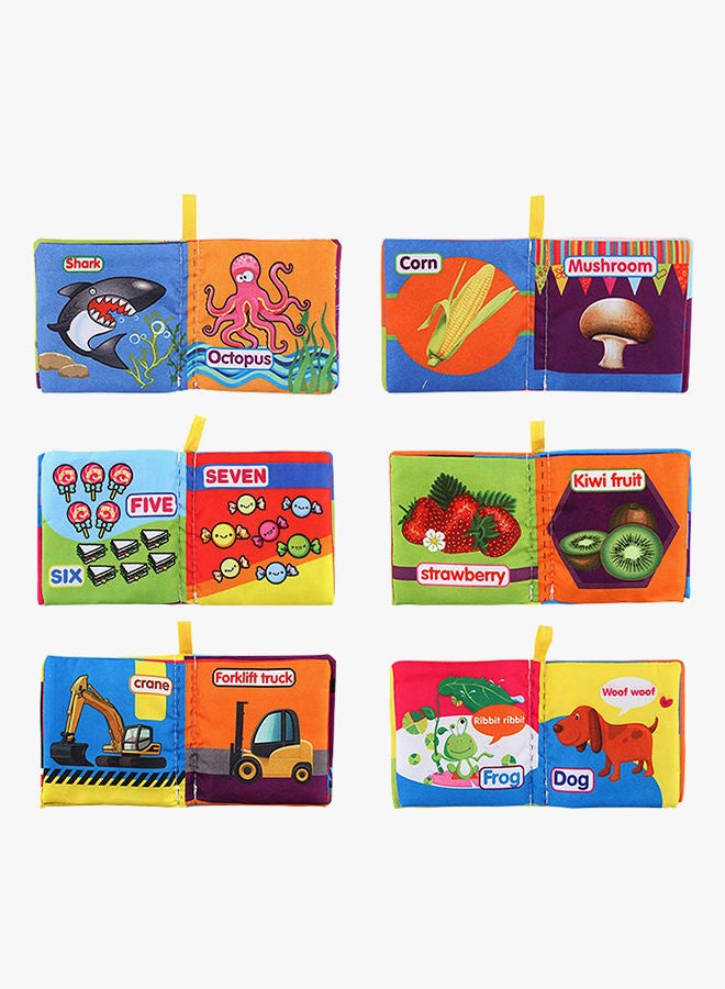 Oiuros - 6-Piece Washable And Durable Fabric Soft Cloth Book Early Education Development Toy - Assorted - Image 1