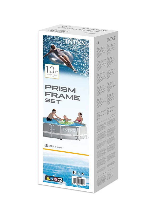INTEX Superior Strength And Longer Durability Sturdy Circular Unisex Prism Frame Set Foldable Portable Lightweight Swimming Pool Grey Color 26700 Summer Splash Fun Water Play 305x76cm