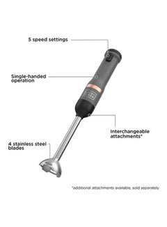 BLACK+DECKER Kitchen Wand Blender With Measuring Cup BCKM1011KBF-GB Black/Silver  - Image 3