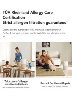 Xiaomi Mi Smart Air Purifier 4 Compact Small High-efficiency Filtration Works with Ok google Alexa Mi Home APP with OLED Touch Control Display AC-M18-SC White  - Image 5