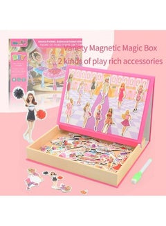 Dress Up Puzzle Magnetic Puzzle Dress Up Jigsaw Puzzle Games for Girls Play Set with Storage Case Early Educational Toys (Beautiful Girl Dressup Theme) 27*4.4*20cm - v1664161536/N53353379A_3