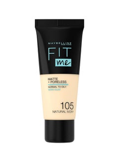 Maybelline New York Fit Me Matte + Poreless – 105 Natural  Ivory 105 Natural Ivory - v1664176908/N19663351A_1