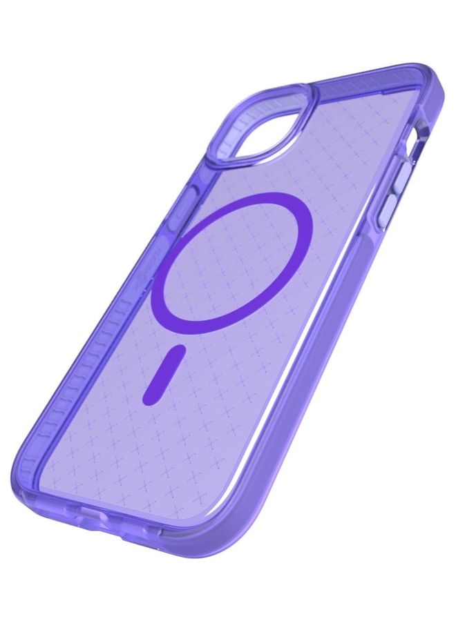 tech21 Evo Check iPhone 14 Plus Case Cover with MagSafe and 16 Feet Drop Protection - Wondrous Purple  - Image 3