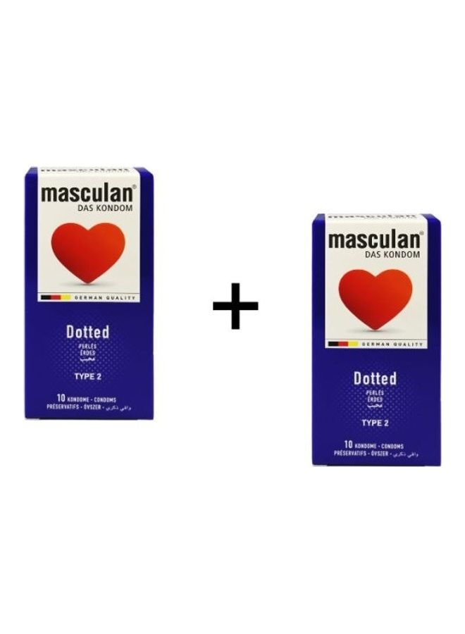 ماسكولان عبوتان من 10 قطع من الواقيات الذكرية المنقطة من النوع 2 - Image 1