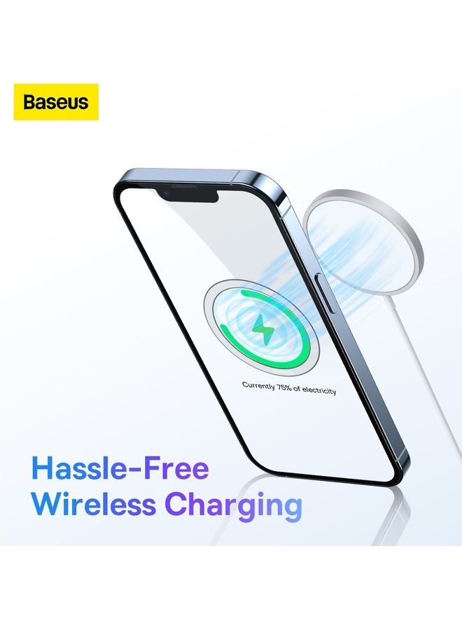Baseus - 2 Pieces Halo Series Magnetic Metal Ring Ultra Thin Compatible with MagSafe, Qi-Enabled Devices Compatible for iPhone 14/14 Pro/13/13 Pro/13 Mini/13 Pro Max/12 and Andriod Wireless Charging Devices Black - Image 1